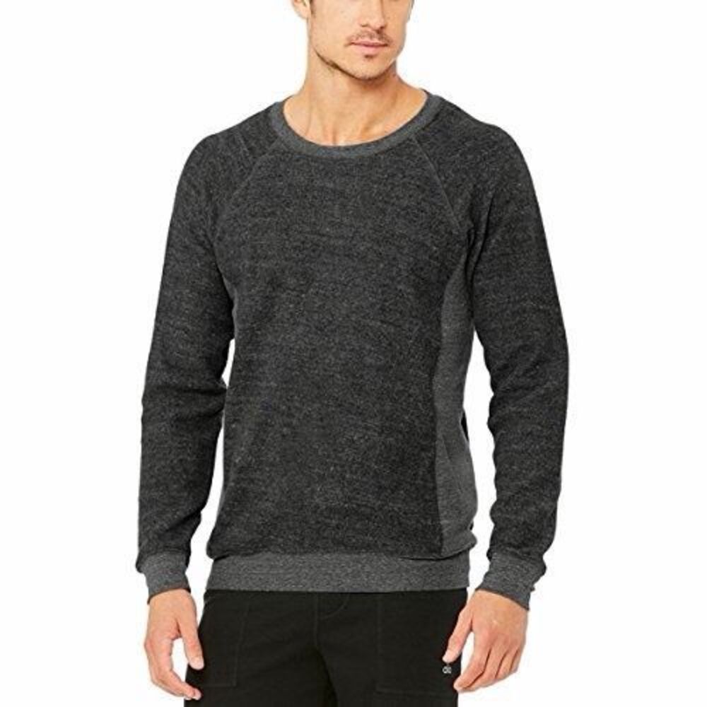 Alo Yoga Triumph Crew Neck Sweatshirt Men’s Medium Charcoal Gray Pullover Lounge